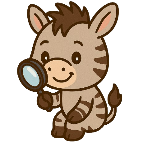 zonki searching with a magnifying glass